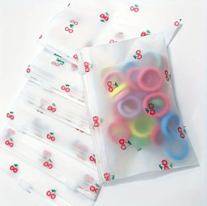 3 adet Kiraz desenli mini fermuarlı cüzdan - Görsel 2