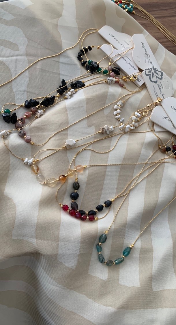 Doğal taş kolye bileklik - Görsel 5