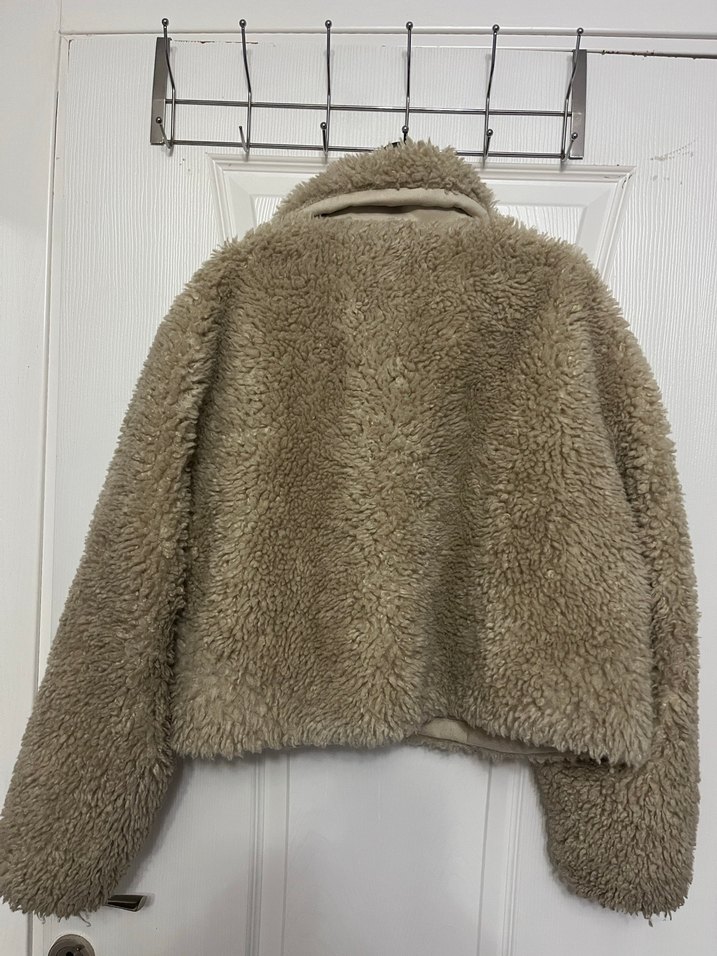 Bej Peluş Kadın Ceket - Görsel 4