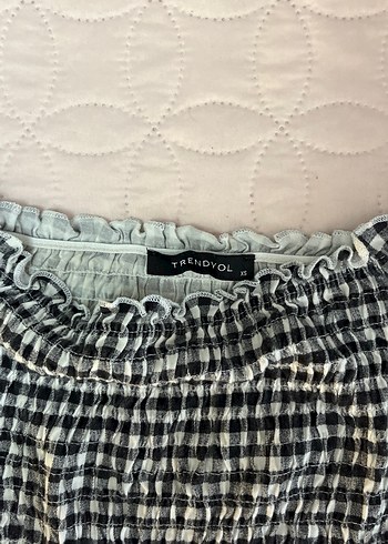 Kadın Gri Fırfırlı Keten Bluz - Görsel 2