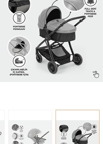 Gri Bebek Arabası ve Taşıma Koltuğu Seti - Görsel 8