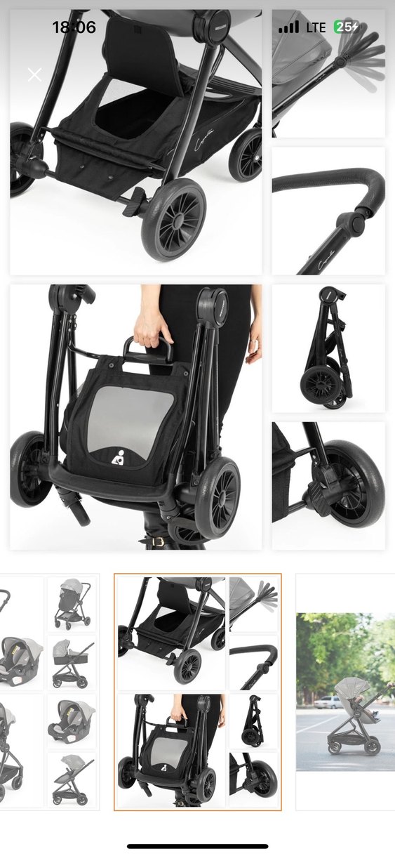 Gri Bebek Arabası ve Taşıma Koltuğu Seti - Görsel 2