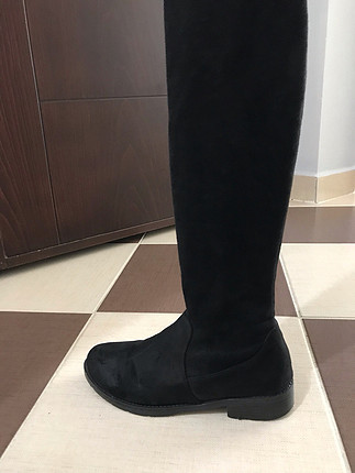 Siyah uzun çizme süet 