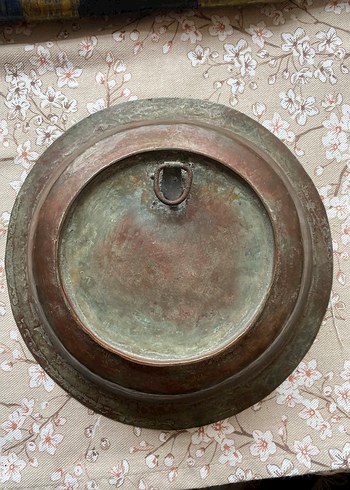 Osmanlı Dönemi Rumca Konstantinosa ait1904 yazılı bakır tabak - Görsel 3