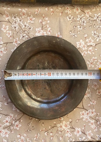 Osmanlı, yazılı bronz kaymak tabağı - Görsel 4