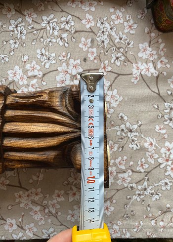 20.yüzyıl masif ahşaptan el oyması din adamı figürü. - Görsel 8