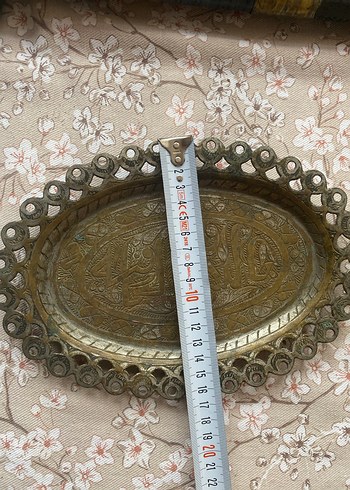 Osmanlıca yazılı hicaz işi zemzem tepsisi. - Görsel 5