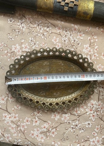 Osmanlıca yazılı hicaz işi zemzem tepsisi. - Görsel 4