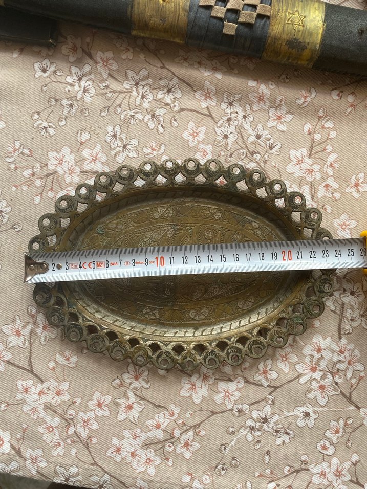 Osmanlıca yazılı hicaz işi zemzem tepsisi. - Görsel 4