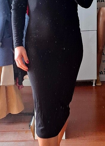 H&M BALIKÇI YAKA UZUN ELBİSE