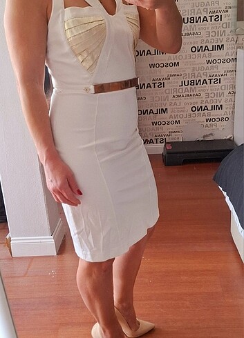 F&F KREM GECE ELBİSESİ - Görsel 7
