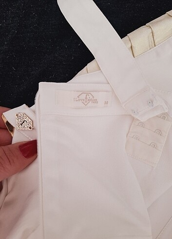 F&F KREM GECE ELBİSESİ - Görsel 8