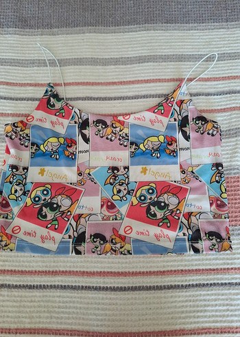 l Beden çeşitli Renk POWERPUFF GIRLS ASKILI BLUZ