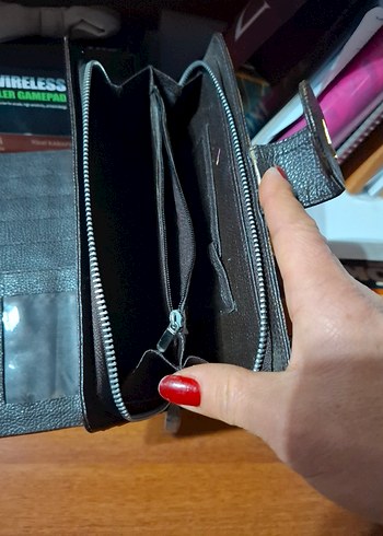 Kahverengi Deri Tokalı Kadın Cüzdanı - Görsel 7