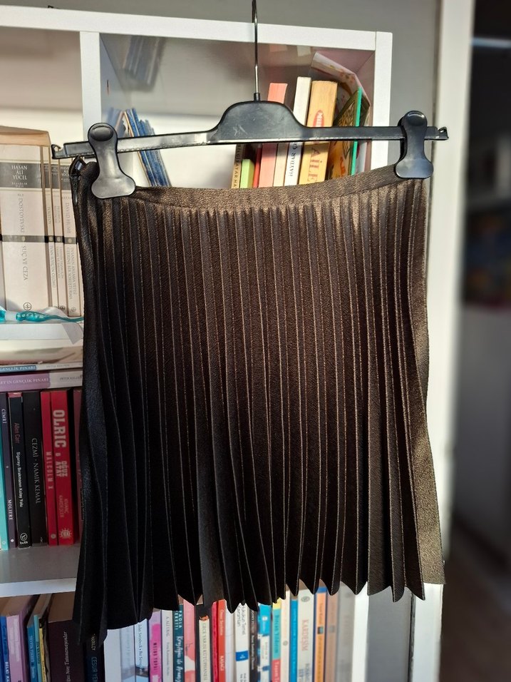 CAMATEU HAKİ PLİSE ETEK - Görsel 5