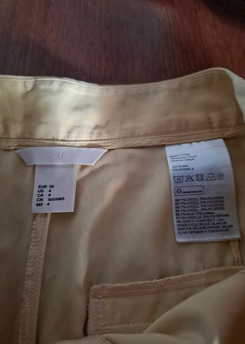 Bej Kadın Keten Rahat Kesim Pantolon - Görsel 7