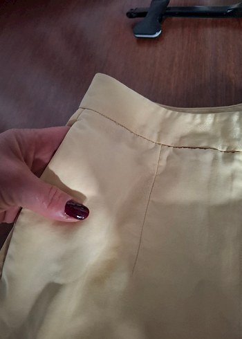 Bej Kadın Keten Rahat Kesim Pantolon - Görsel 6