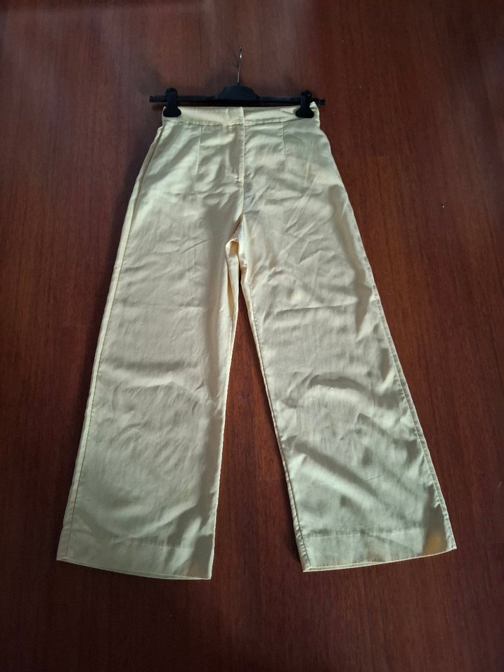 Bej Kadın Keten Rahat Kesim Pantolon - Görsel 5