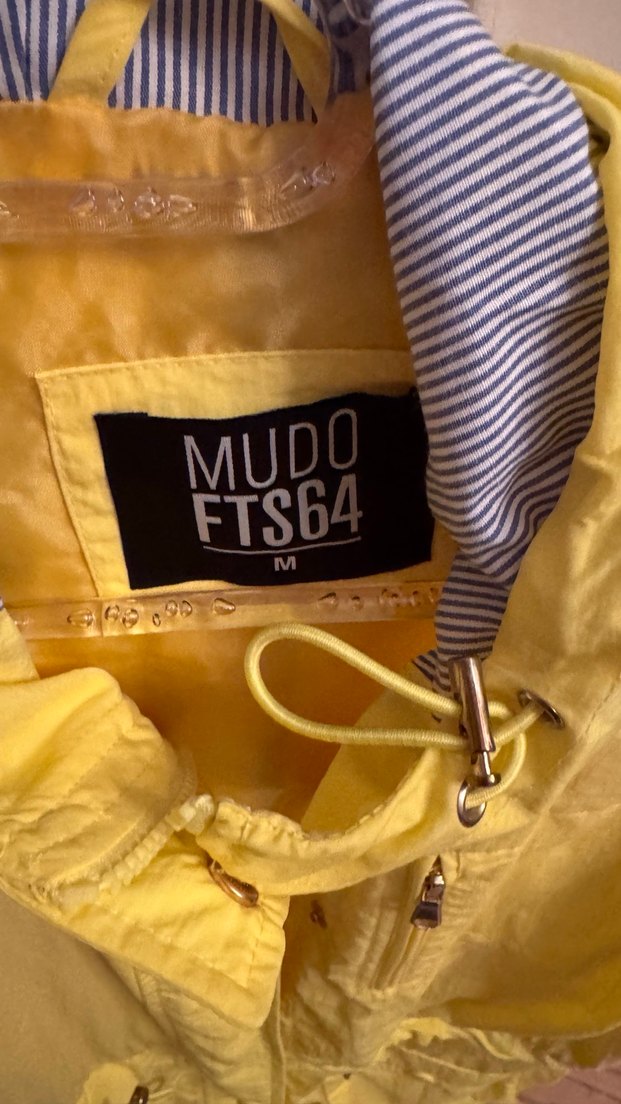 Sarı Kadın Midi Boy Düğmeli Yağmurluk - Görsel 3