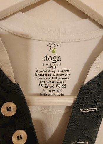 Doğa Koleji Beyaz V Yakalı Tişört - Görsel 2