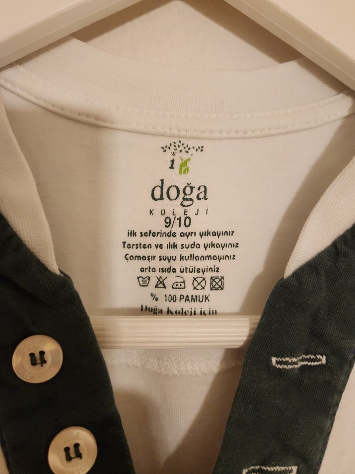 Doğa Koleji Beyaz V Yakalı Tişört - Görsel 2