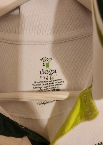 Doğa Koleji Beyaz Polo Yaka Unisex Tişört - Görsel 2