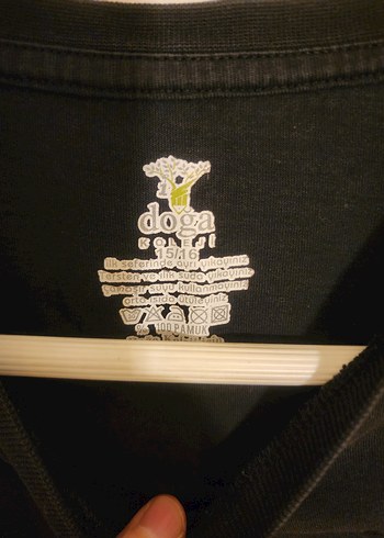 15-16 Yaş, Kısa kollu, siyah Doğa Koleji tişörtü. - Görsel 2