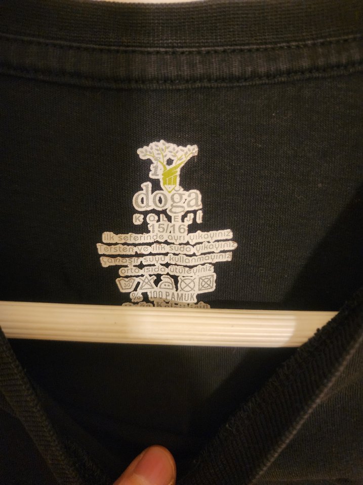 15-16 Yaş, Kısa kollu, siyah Doğa Koleji tişörtü. - Görsel 2