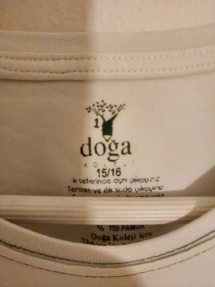 Doğa Koleji Beyaz Baskılı Unisex Tişört - Görsel 2