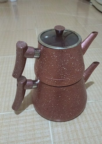  Beden Parlak Kahverengi Çaydanlık Seti