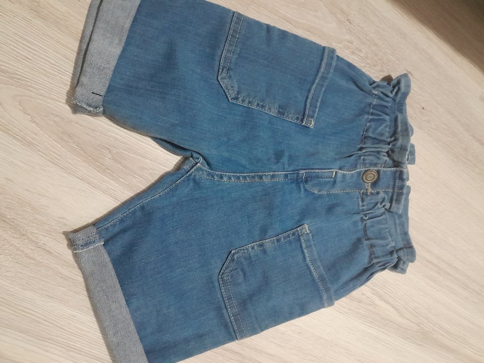 2 3 yaş kız çocuk Bol Kesim Kız Denim Şort - Görsel 2