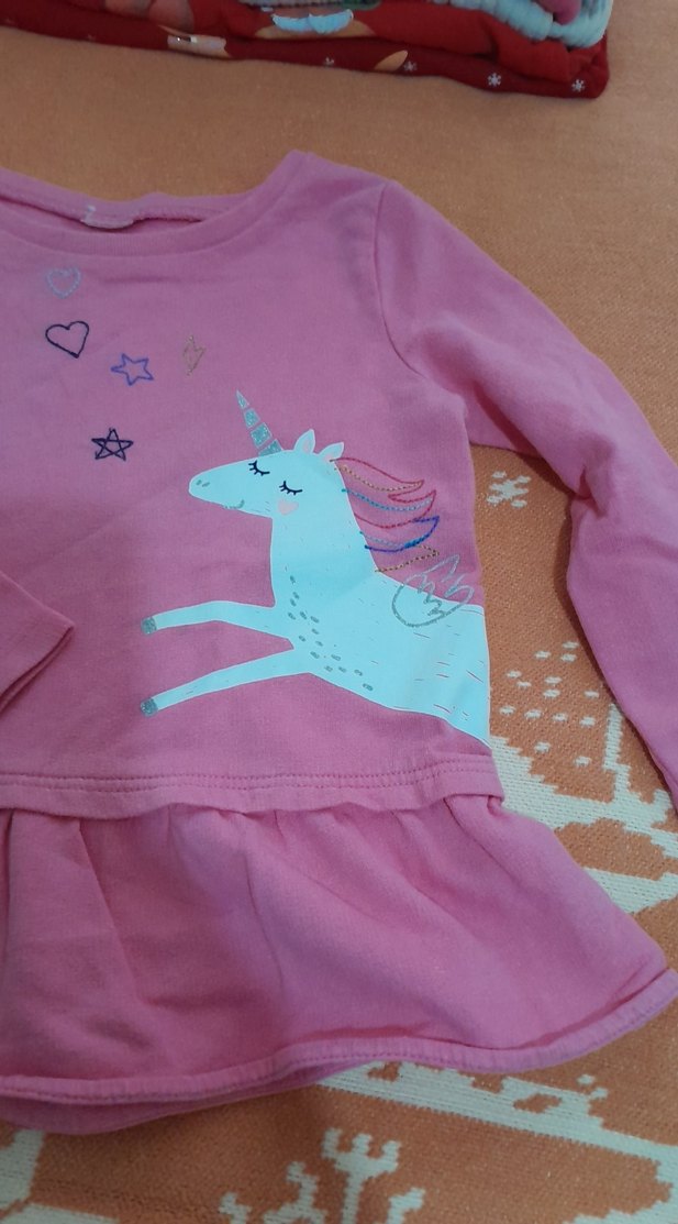 Kız Çocuk Pembe Uzun Kollu Baskılı Sweatshirt - Görsel 2