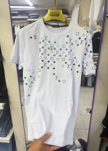 Beyaz Pamuklu Yazlık Baskılı Erkek Tişört