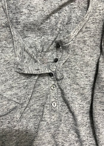 Gri Düğmeli bluz - Görsel 3