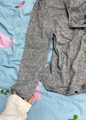 Gri Düğmeli bluz - Görsel 4