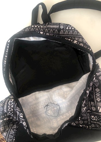 Desenli Bohem Sırt Çantası Siyah Gri - Görsel 4