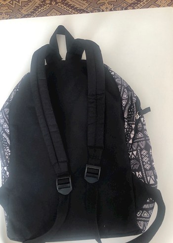 Desenli Bohem Sırt Çantası Siyah Gri - Görsel 2