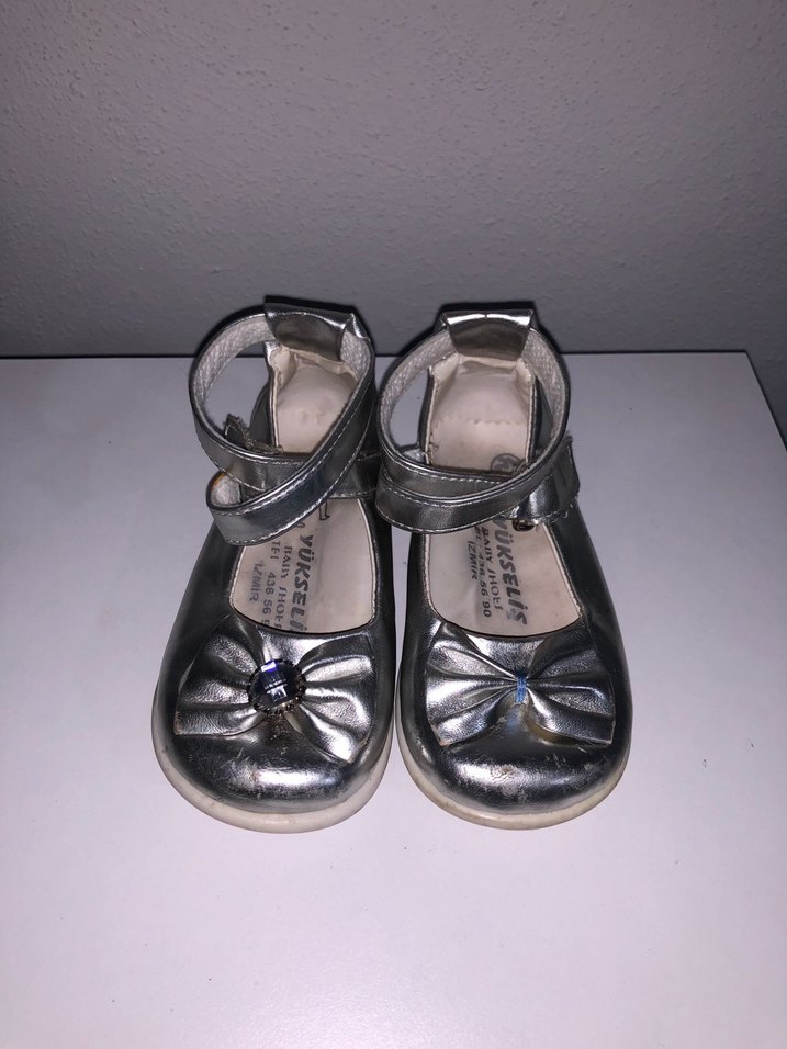 Tokalı Gri Kız Çocuk Babet Ayakkabı - Görsel 2