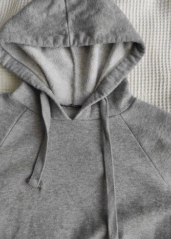 Gri Kapüşonlu Kadın Sweatshirt