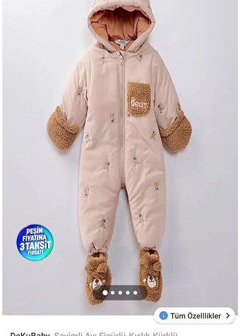 Kışlık-Kürklü Patik-Eldivenli Kapüşonlu Ünisex Astronot Tulum - Görsel 4