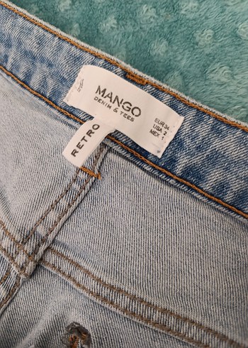 Mango mavi Renk Yırtık Detaylı Kot Pantolon