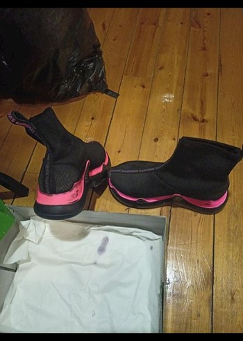 Siyah Kadın Stiletto Topuklu Spor Ayakkabı - Görsel 4