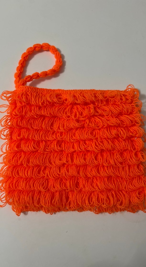 Turuncu Örgü Fırfırlı Banyo Lifi - Görsel 2