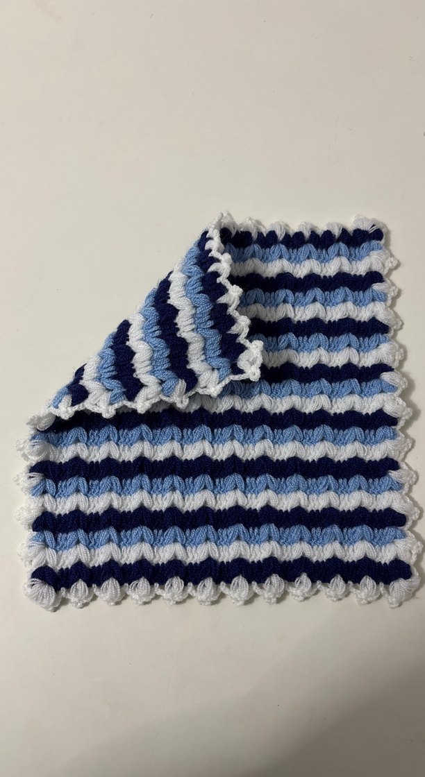 Mavi ve Lacivert Çizgili Banyo Lifi - Görsel 2