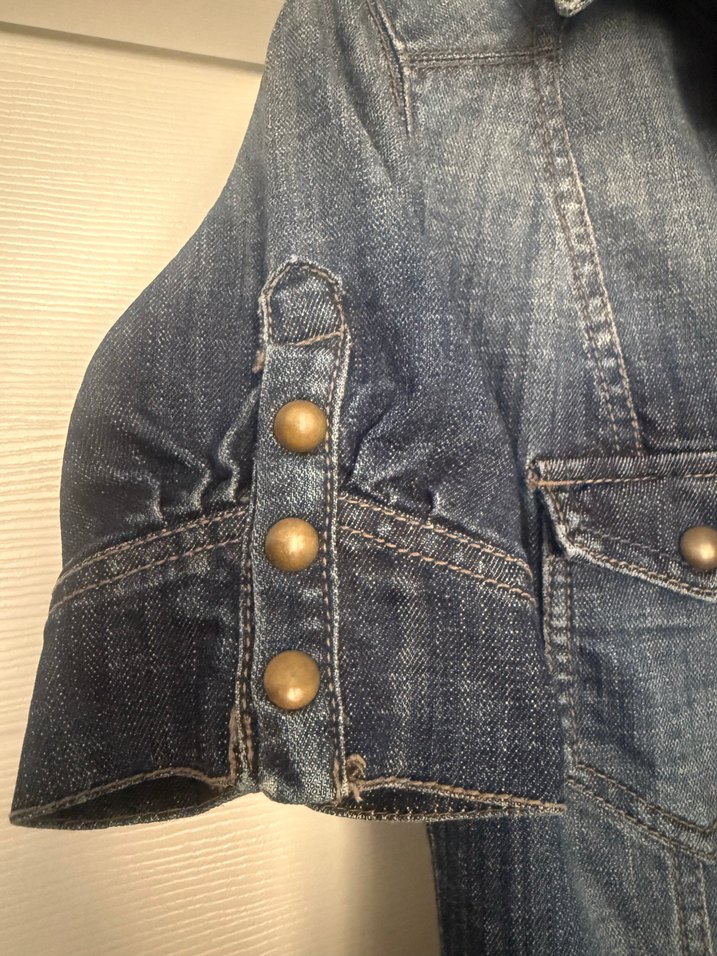 Metal Düğmeli Kadın Kot Pantolon - Görsel 5