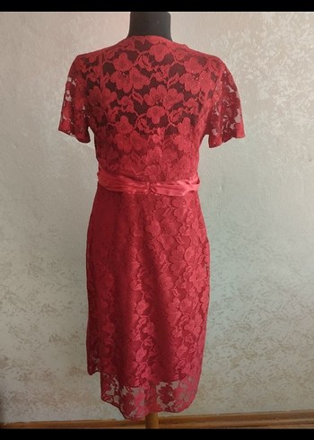 Diğer Bordo Dantel Mini Abiye Elbise