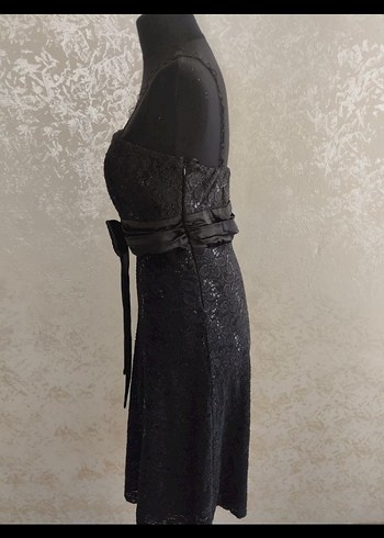 l Beden siyah Renk Siyah Kemerli Gotik Midi Elbise