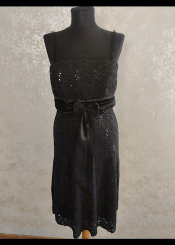 Siyah Kemerli Gotik Midi Elbise