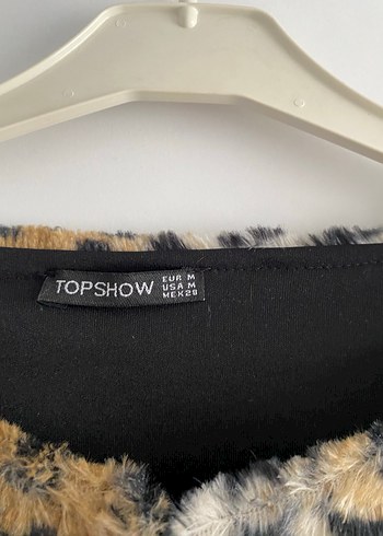 Leopar Desenli Kahverengi Kadın Suni Kürk Ceket - Görsel 3