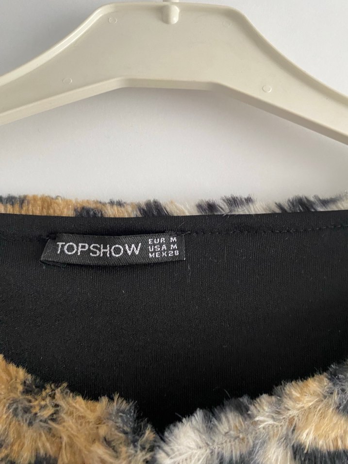 Leopar Desenli Kahverengi Kadın Suni Kürk Ceket - Görsel 3